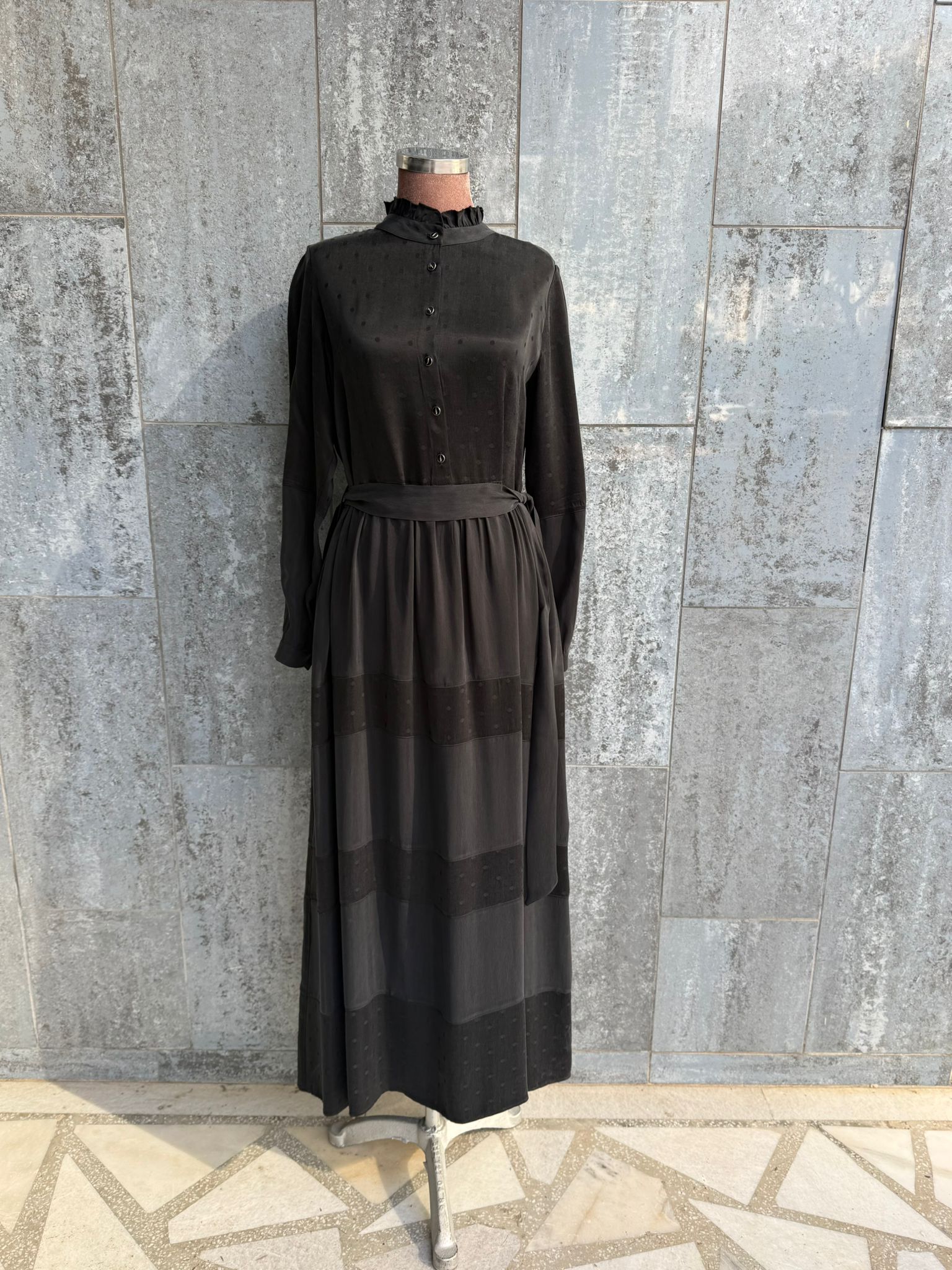 DEFRİNA #41111 PUANTİYE KOMB. CUPRO ELBİSE