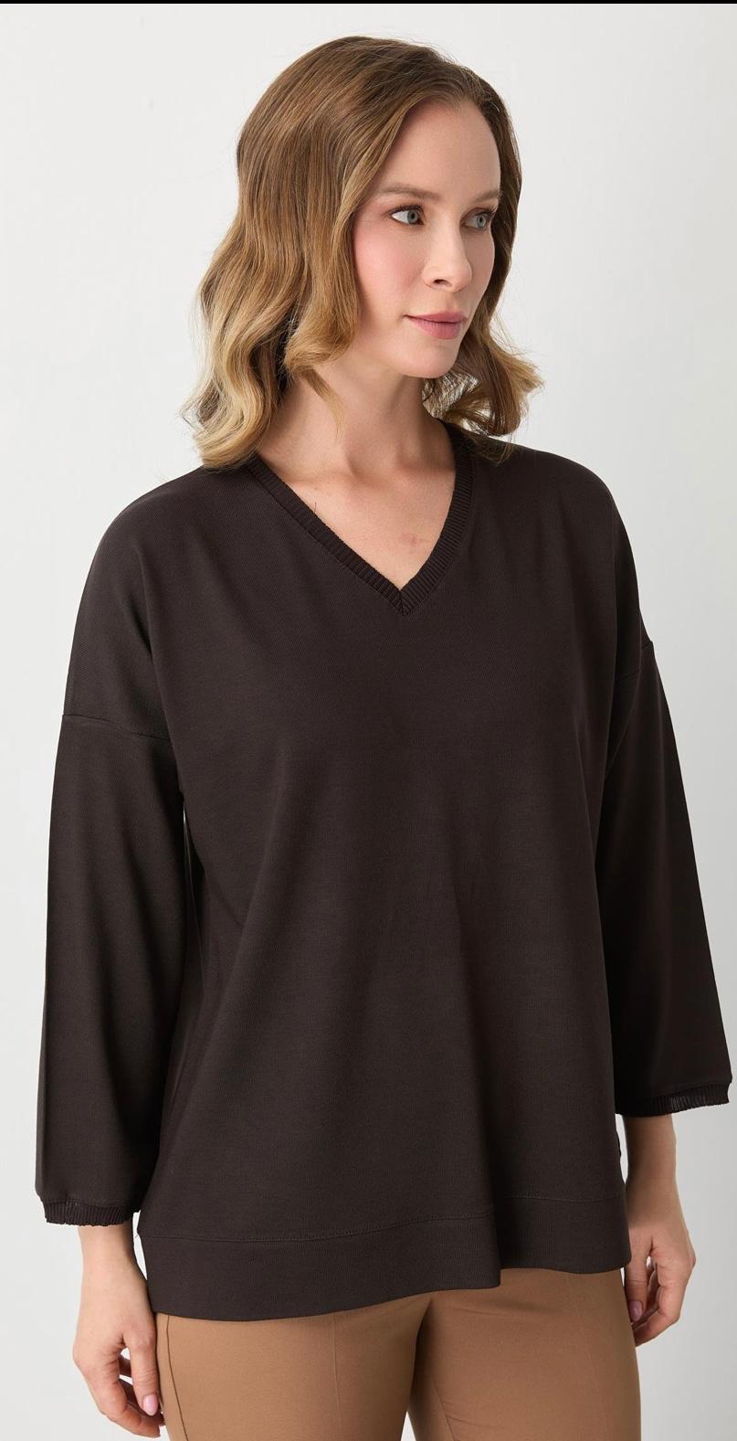 RİBANALI V YAKA BLUZ #30432