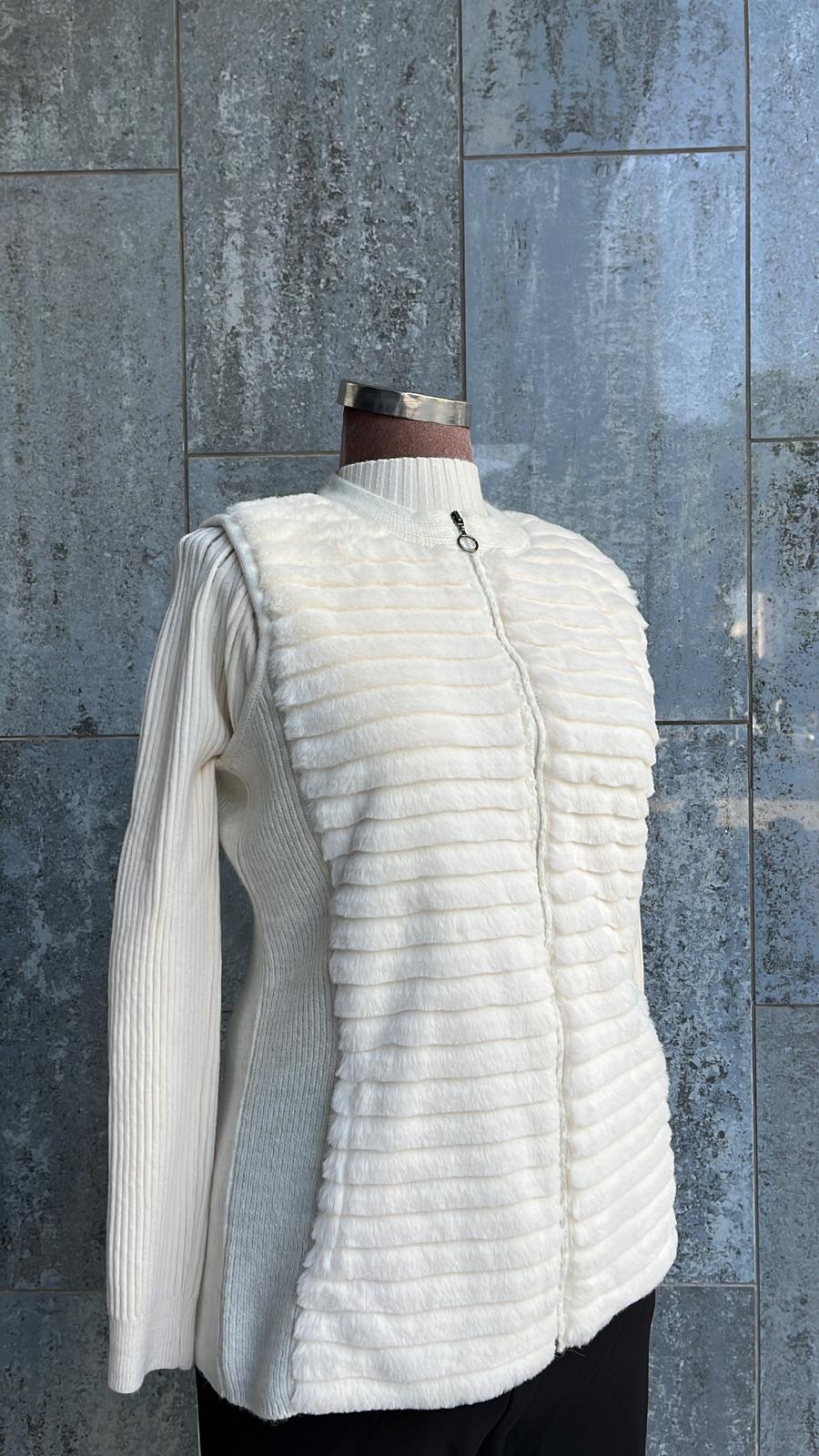 PELUŞ KOMBİNLİ YELEK #20053