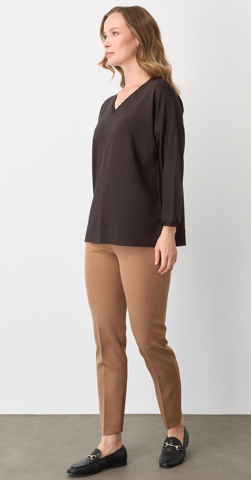 RİBANALI V YAKA BLUZ #30432